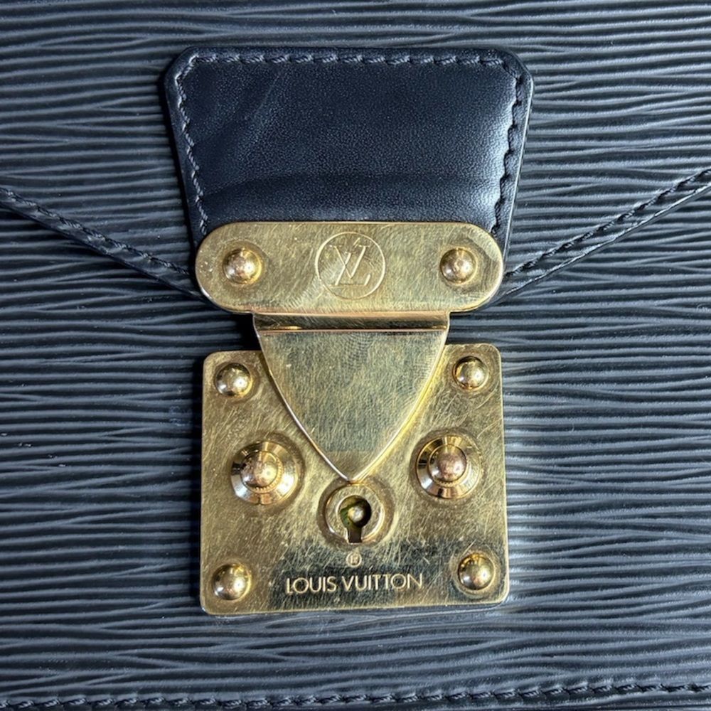 VINTAGE Louis Vuitton Monceau Black Epi Leather Handbag - Picture 4 of 13